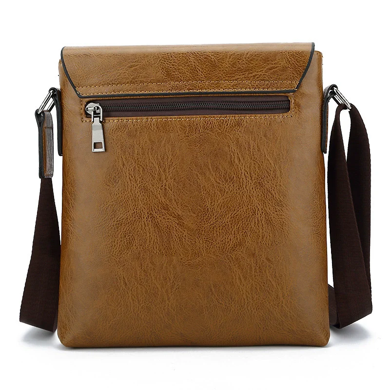 Fashion Luxury Men's Crossbody Bag Business PU Leather Shoulder Bags Men Solid Flap Messenger Bag Men Zipper Ipad Bag 2025 New