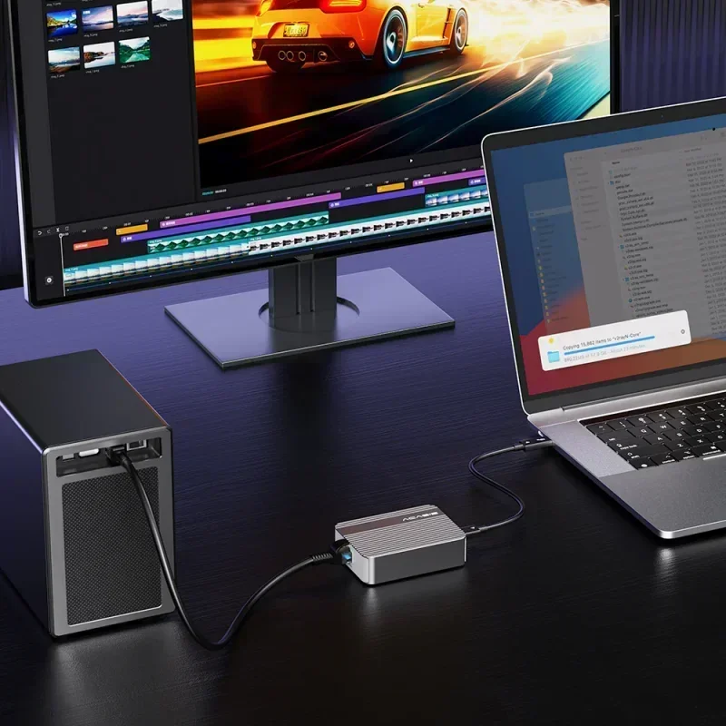 Acasis 10Gbps USB-C 이더넷 어댑터 (USB4용) | MacBook/Mac Studio/PC/노트북 | 10000Mbps RJ45 LAN 카드