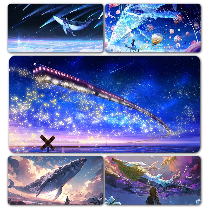 Science Fiction Soldier Sky Whale Fantasy Star Train Dragon Design Game Mouse Pad Mousepad XXL Keyboard Desk Mat