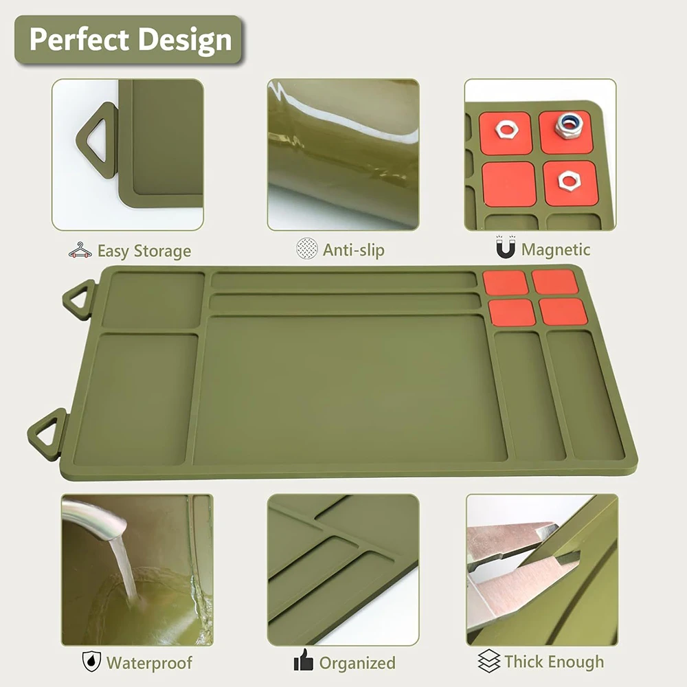 Tactical Gun Cleaning Mat Rifle Shotgun Cleaning Maintenance Mat Magnetic Rubber Gun Cleaning Pad Protective Workbench Mat view 2