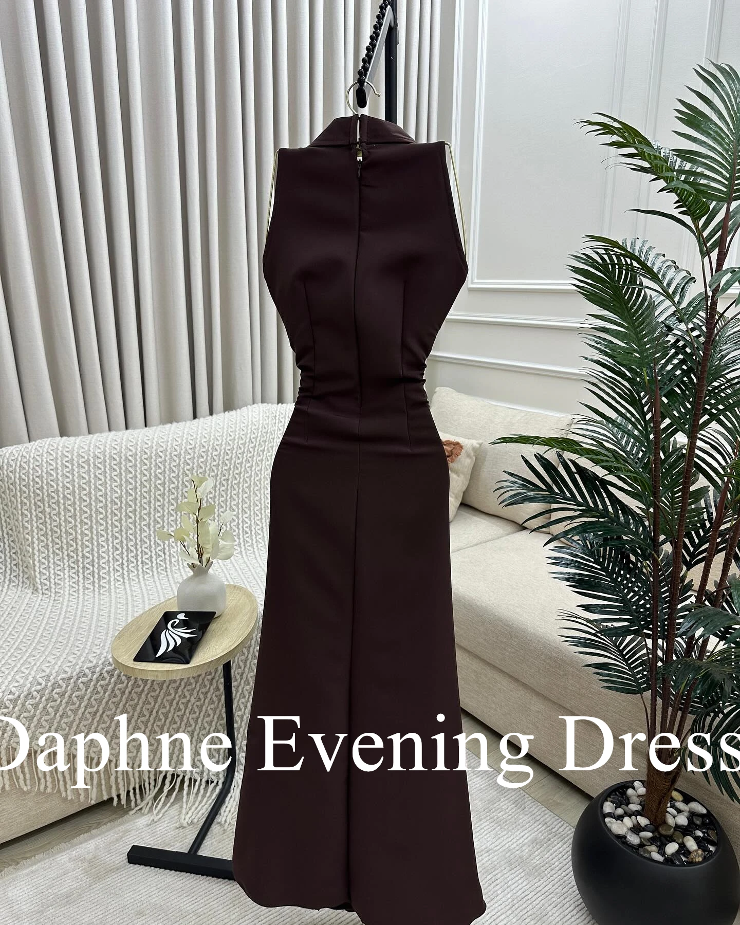 Customized Temperament Mermaid Halter Evening Dresses Graceful Flowers Pleats Jersey Photo Color Vestido De Festa Robe de soirée