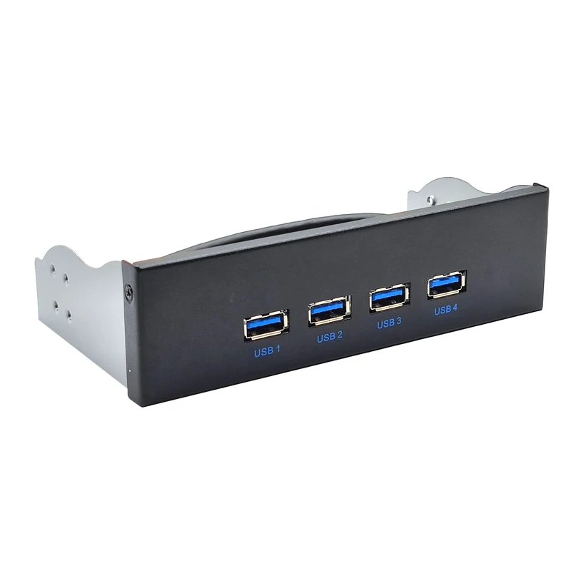 4 Port USB 3.2 Gen2 Front Panel 20Pin TYPE-E Splitter 10G USB3.1 Hub Expansion Adapter 60cm Extension Cable for 5.25" CD-ROM Bay