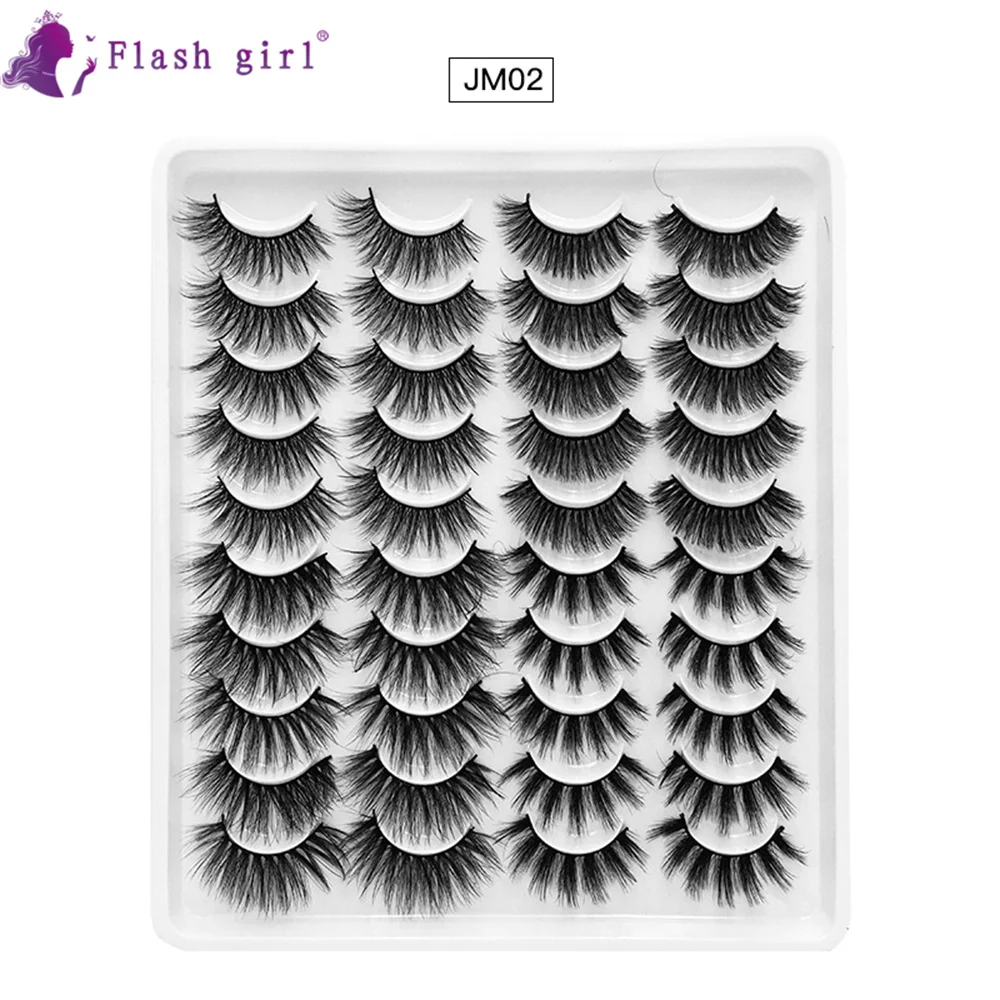 20 คู่/ถาด Multi-Layer Texture ดัดผมถาวรใช้งานง่าย reusable ยืดหยุ่น faux Mink eyelashes ส่วนบุคคล