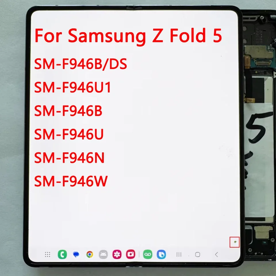 

Small Dot Dynamic AMOLED Display For Samsung Galaxy Z Fold 5 5G F946 SM-F946B F946U F946F LCD Touch Screen With Frame Assembly