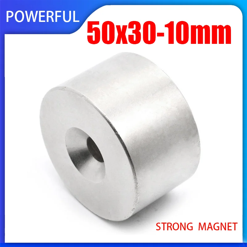 

1PC 50x30-10mm Neodymium Magnet 50mm x 30mm Hole 10mm N35 NdFeB Round Magnet Super Powerful Strong Permanent Magnetic Disc