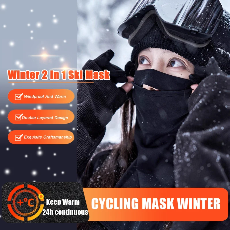 

Ski Mask Cover Neck Warmer Cycling Ski Tube Scarf Hiking Breathable Masks Women Men Winter