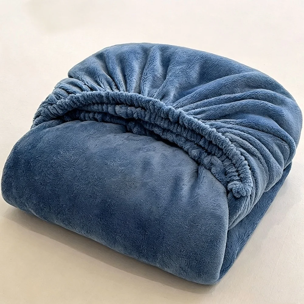 Warm Velvet Bedspread Mattress Cover Winter Plush Elastic Fitted Sheet Double Bed Sheet Soft Bed Protector 90 120 150 180 200