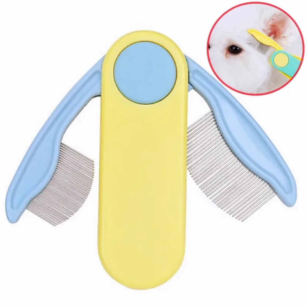 

Dog Comb Flea Combs Dogs Brush Pet Hair Remover Foldable Face Combs for Pet Hair Cleaning Double Sided Dog Grooming Brush