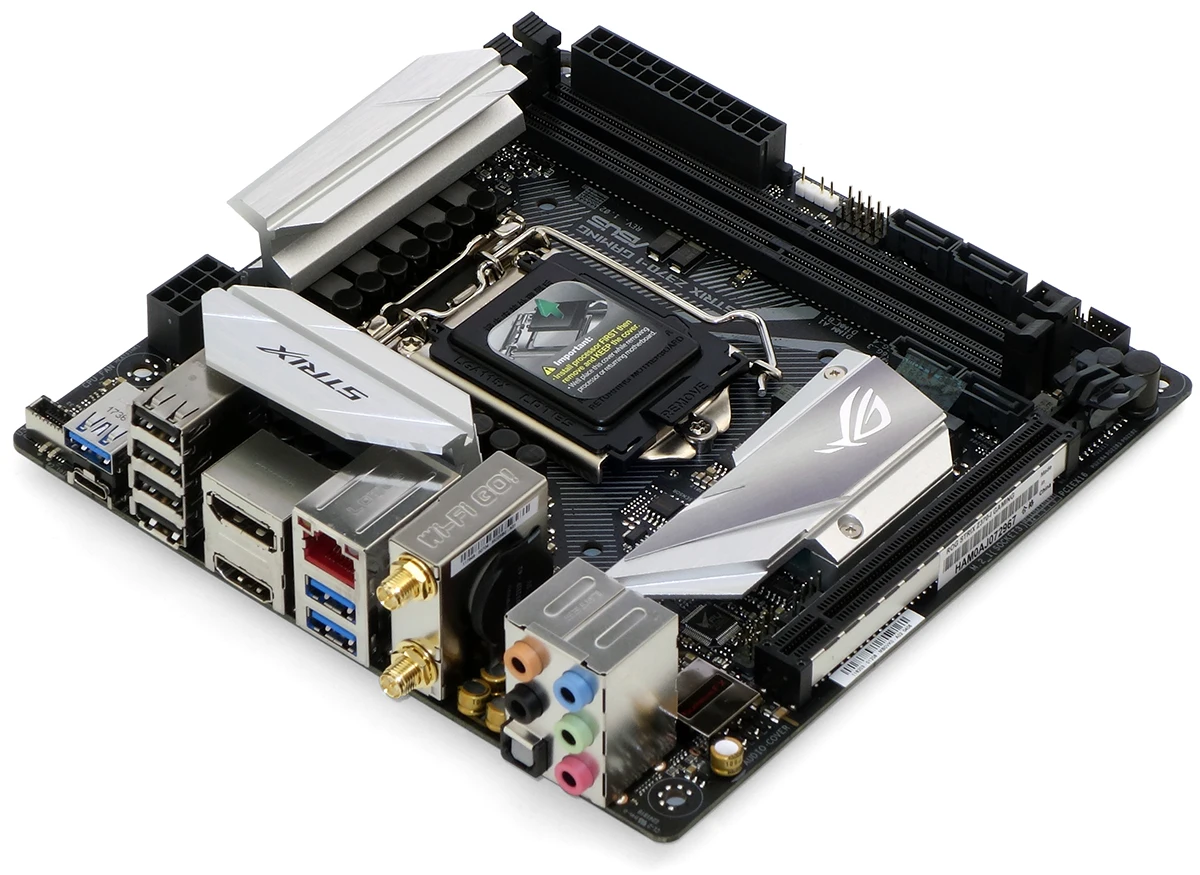 Imagem -03 - Placa-mãe Asus-mini Itx Placa-mãe Strix Z370-i Gaming Lga 1151 Suporte Core I38100 8500 9400f 8700 9900 G5420 Cpu