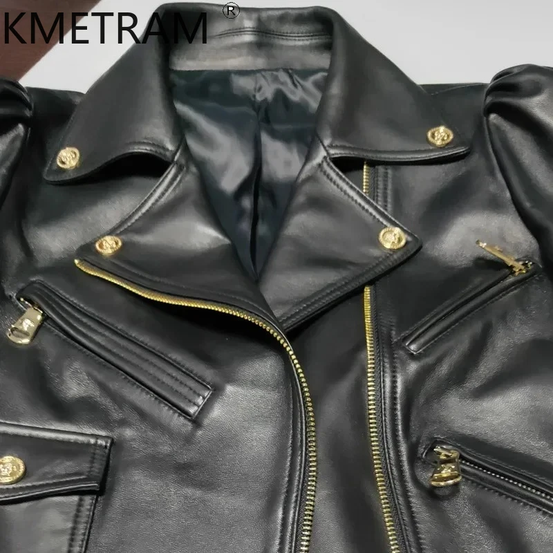 100%シープスキンジャケット レディース 高品質 ショート丈 ブラック 本革ジャケット バイカージャケット 秋服 2025 レディース レザージャケット