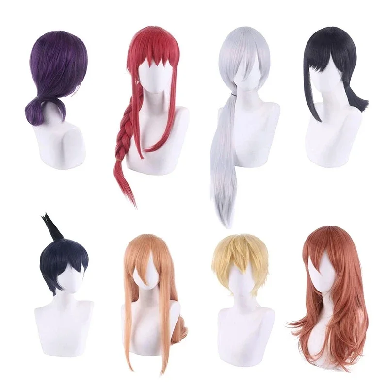 Anime Chainsaw Cosplay Wigs for Man, Makima Power Angel, SAFDenji, Higashiyama, Kobeni, Reze, Hayakawa, Aki, HimJosé, Quanxi, Wig Cap