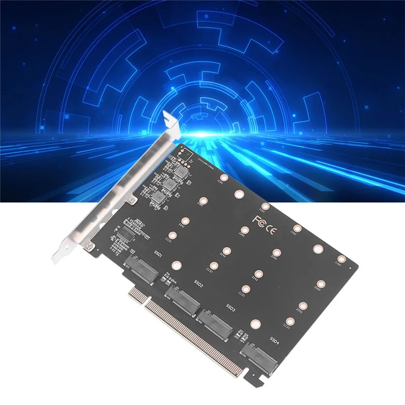 Superior-Nvme M.2 NGFF SSD Adaptador Split Card Pcie 4.0 5.0 X16 para 4 portas conforme mostrado Adaptador portátil conveniente multifuncional