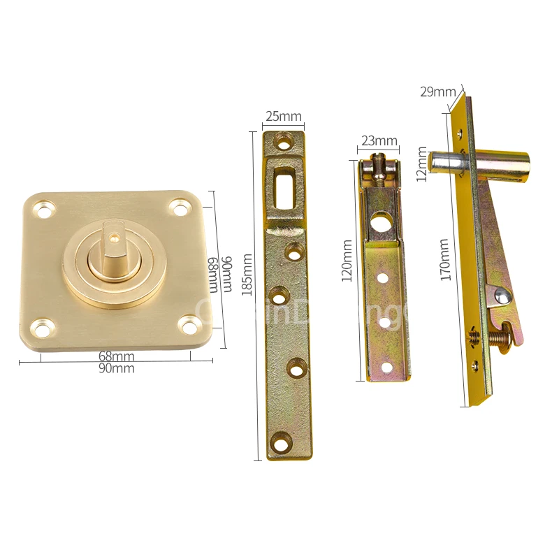 1Sets Heavy Duty Pivot Hinges Invisible Door Hinge Install Up and Down Hidden Shaft 360 Degree Rotation Bearing 300KG FG919