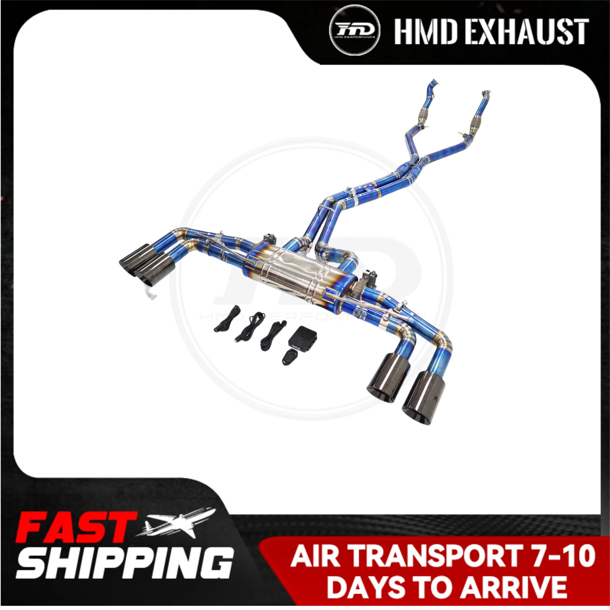 

HMD Titanium Exhaust System Sport Catback for Audi SQ5 3.0T Muffler With Valve Middle Pipe with Controller