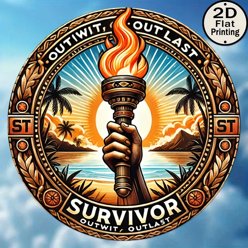 

[2D Flat] Vintage "Survivor" Hand Design, Perfect for Home, Cafe, or Club Wall Decor - Ideal Gift for New Year & Valentine'S Day