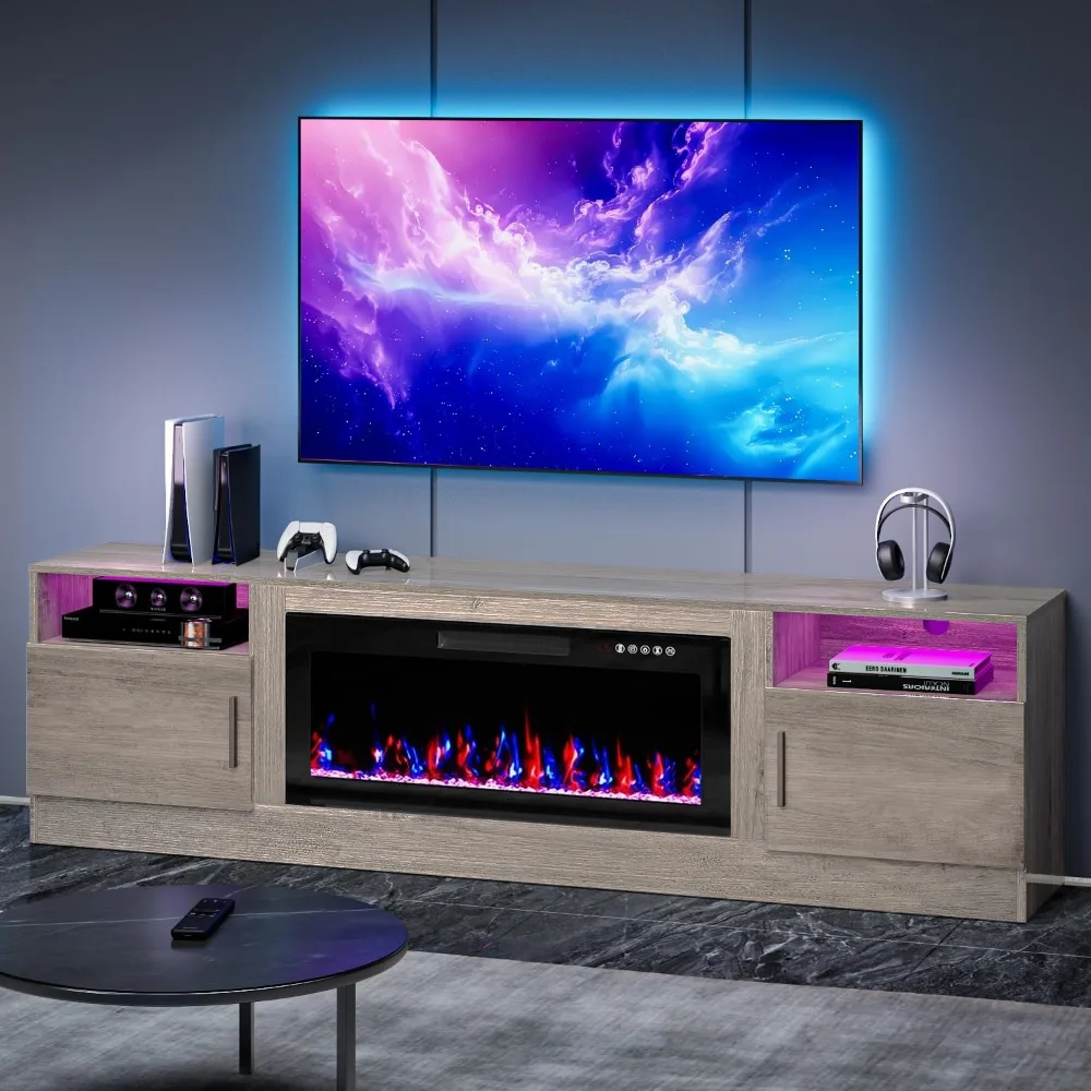 

TV Stand with Fireplace, 36 Fireplace TV Stand LED Entertainment Center with Fireplace, 80 Inch Electric Fireplace TV Stands for