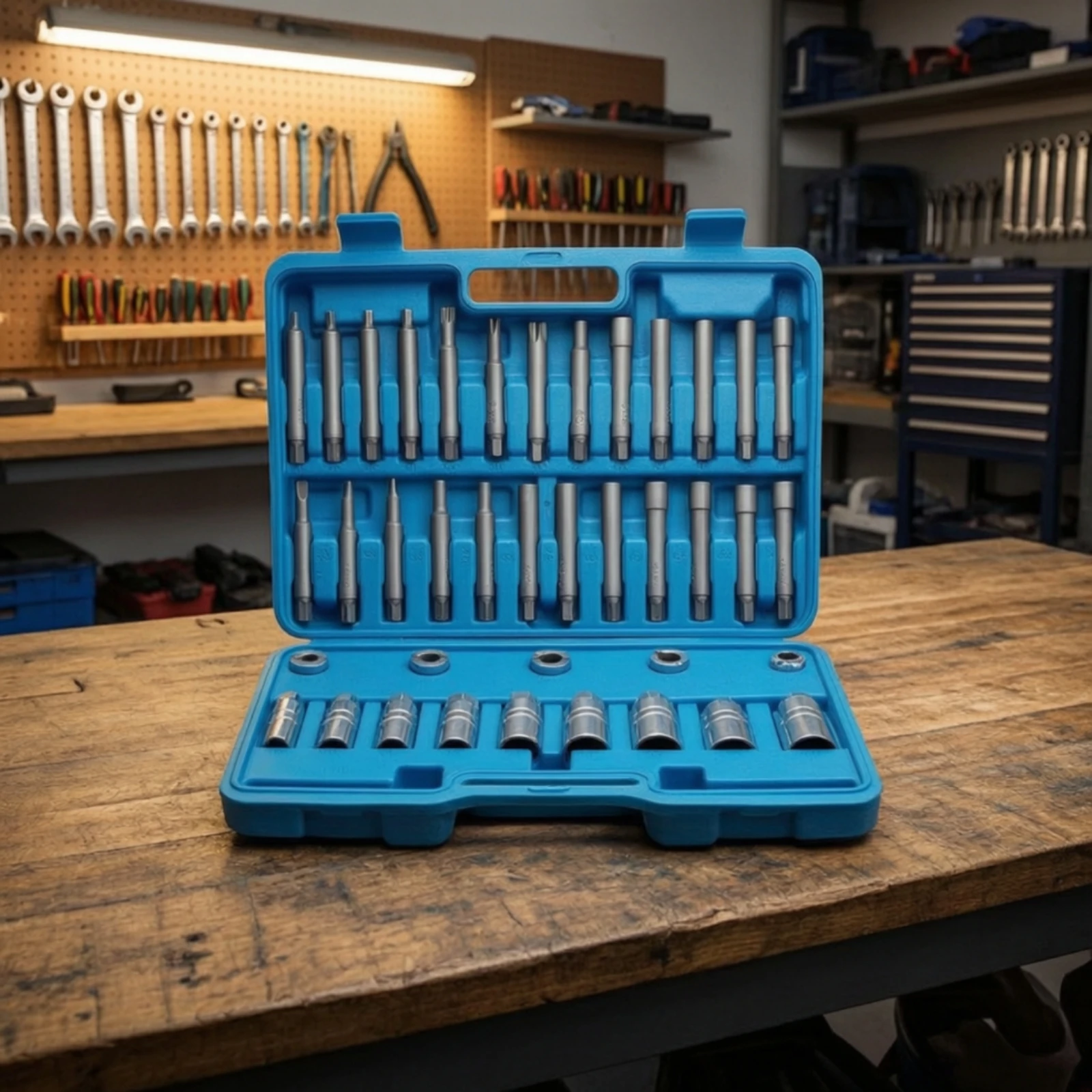 39 Pieces Tool Kit with Portable Case Practical Shock Absorber Upper-Mount Disassembly Tool Kit Heavy Duty Anti-Rust