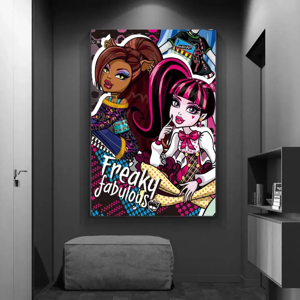 Cartoon Monster High Movie Whitepaper Poster HD Quality Poster Wall Art Painting Study Room Wall Decor