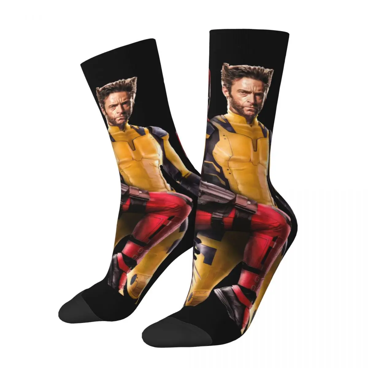 Hip Hop Vintage Popular Movies Crazy Men's compression Socks Unisex Deadpool & Wolverine Harajuku Seamless Printed Funny Novelty