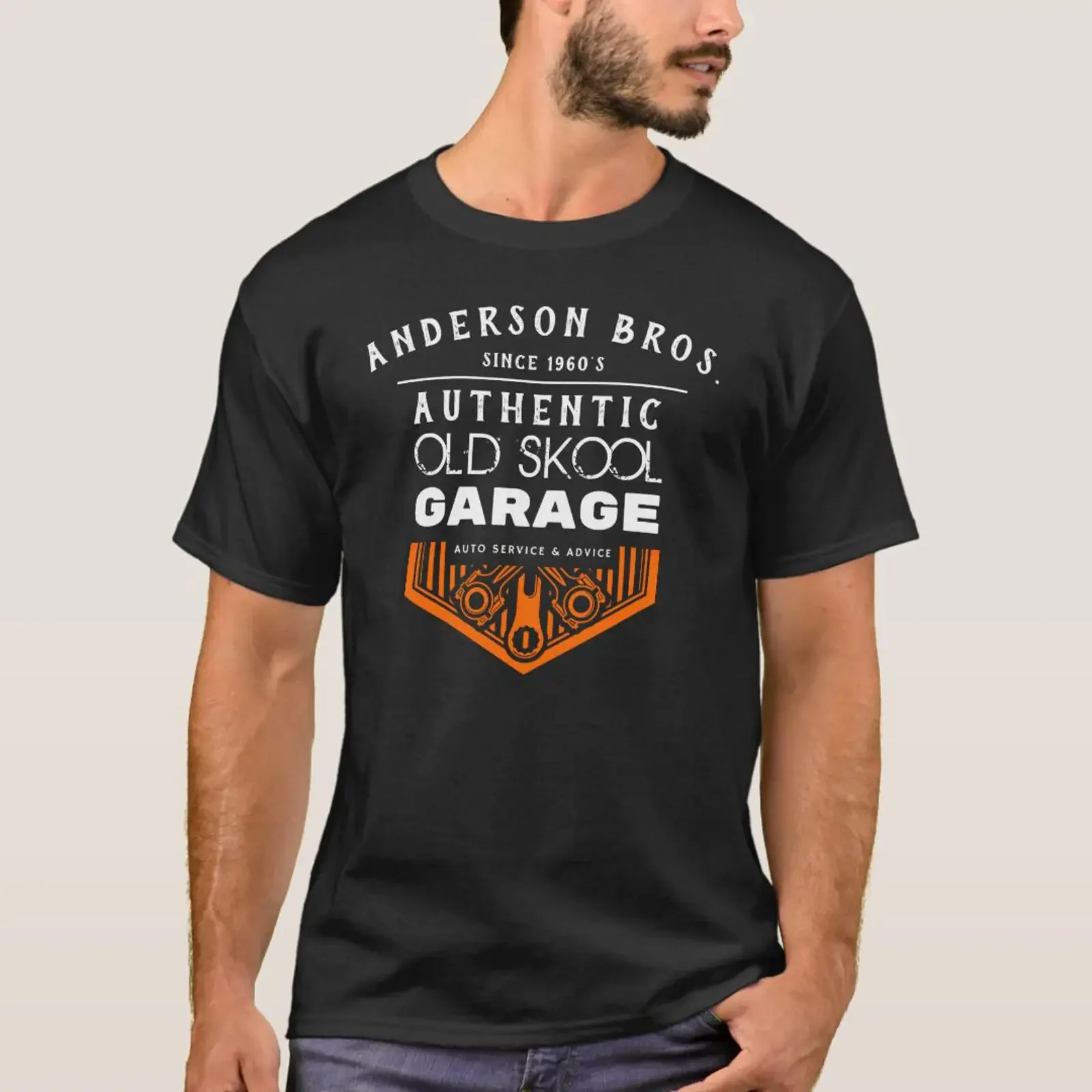 Authentic Old School Garage Name Auto Service T Shirt vintage Washed Slightly Stretched Comfortable Unisex Breathable Versatile