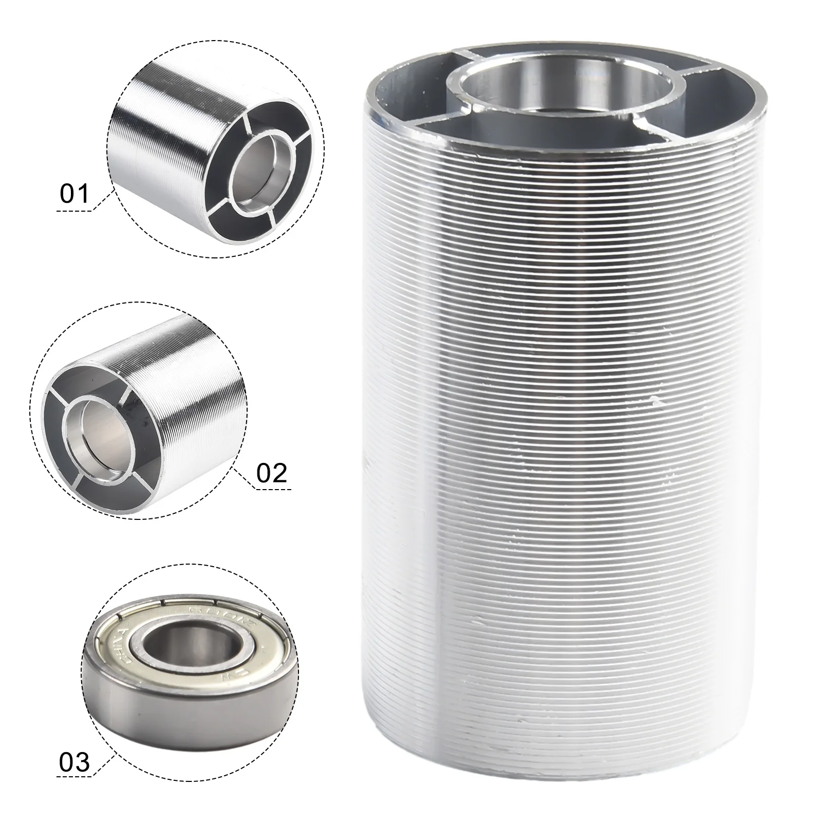 Aluminum Driving Roller for 9403 Belt Sander 3pcs Set Replacement Part Compatible with 9403 Sanding Machine Tool Accessory