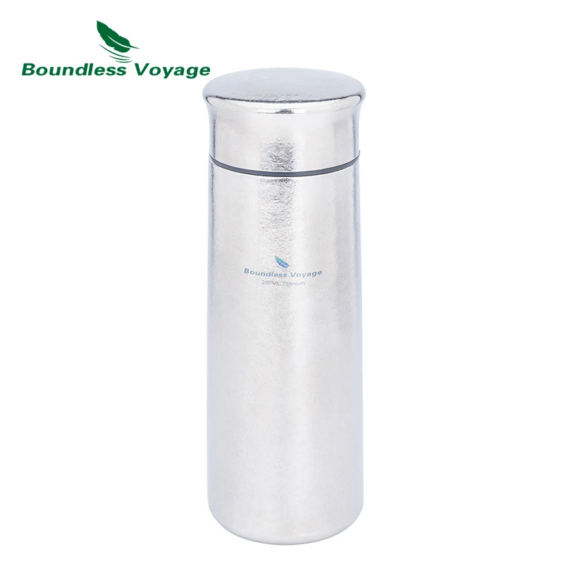 

Boundless Voyage Titanium Vacuum Insulated Flask with Lid Sports Water Bottle Keeps Hot or Cold Travel Cup 280ml Ti3020D