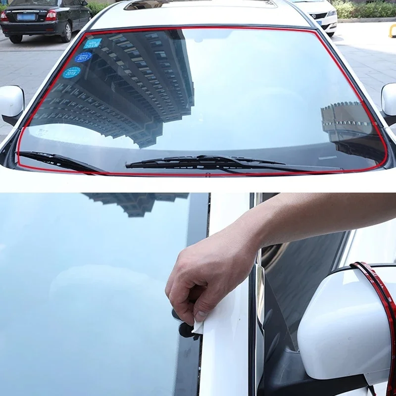 1 Rolle/2m Auto-Frontscheiben-Dichtungsstreifen Autoaufkleber T-Typ Dichtung Sonnendach Wasserdichtigkeit Schalldämmung Gummistreifen – Detail 3