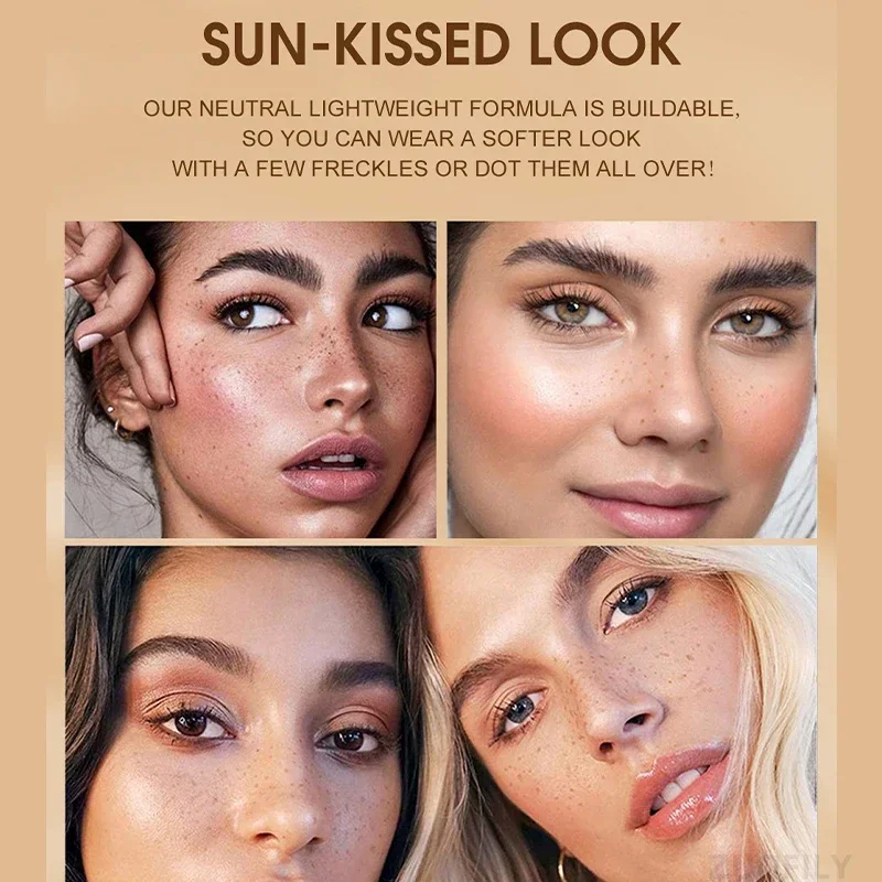 Lápis de carimbo de sardas faciais, 4 unidades, simulação natural de sardas, criação sem esforço, maquiagem afunkissada, caneta de ponto, delineador, maquiagem duradoura