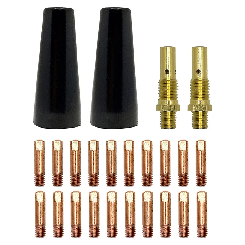 24 PCS Gasless Nozzle Tips Kit, for Lincoln  num 100L & Weld-Pak 100HD 125HD 140HD MIG Welder, MIG Eastwood 135/175