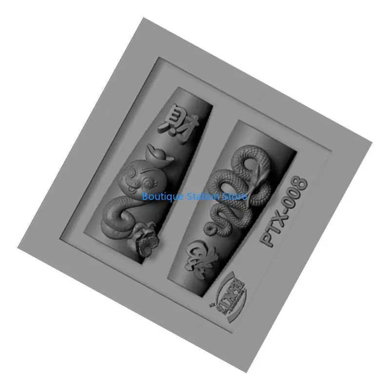 

Y55F Intricate Snake Stamping Stencils Art Supplies Flexible Resin Molds