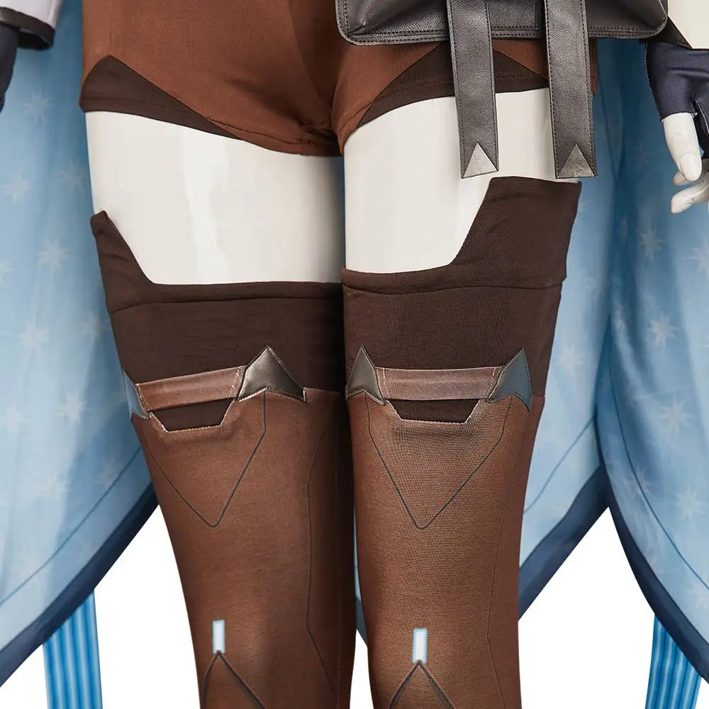 แฟนตาซีOW Freyaคอสเพลย์เครื่องแต่งกายปลอมตัวสําหรับผู้ใหญ่ผู้หญิงJumpsuitเสื้อคลุมเข็มขัดกระเป๋าชุดRoleplayฮาโลวีนCarnival Partyชุด