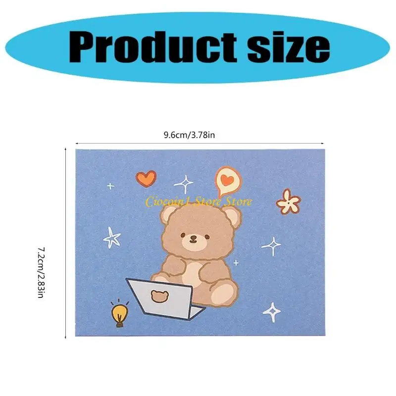 a3pc素敵なベアグリーティングカード漫画動物グリーティングカードエンベロープポストカードフェスティバルカード