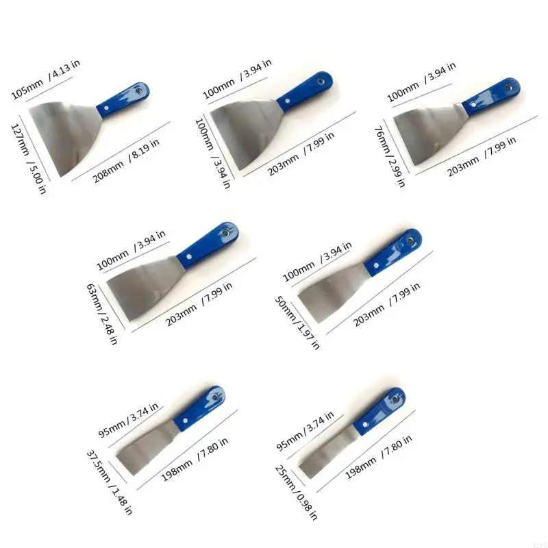4/7 pcs dempul pemotong stainless steel alat scraper spackle utty scraper