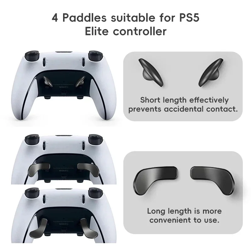 أزرار خلفية معدنية لضفدع البيانات لوحدة تحكم PS5 Edge Elite المجاذيف المعدنية لقطع غيار PS5 Edge Elite لـ Dualsense #2