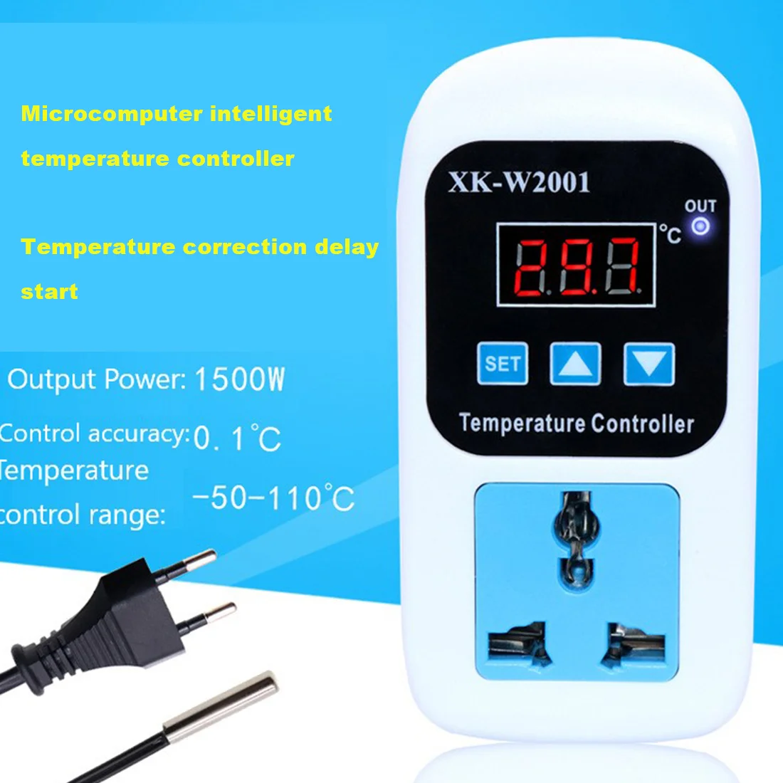 AEA4-XK-W2001 Digital Temperature Controller Socket AC 110-220V Thermostat Regulator Socket Outlet With NTC Sensor