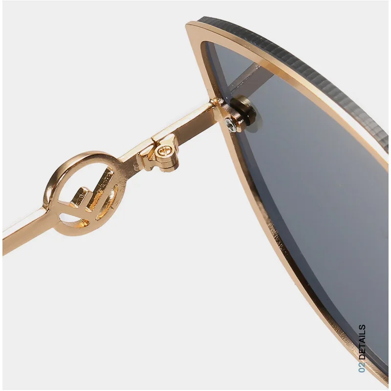 Classic Cat Eye Sunglasses Women Fashion Metal Big Cateye Sun Glasses For Ladies Vintage Mirror Shades Oculos UV400