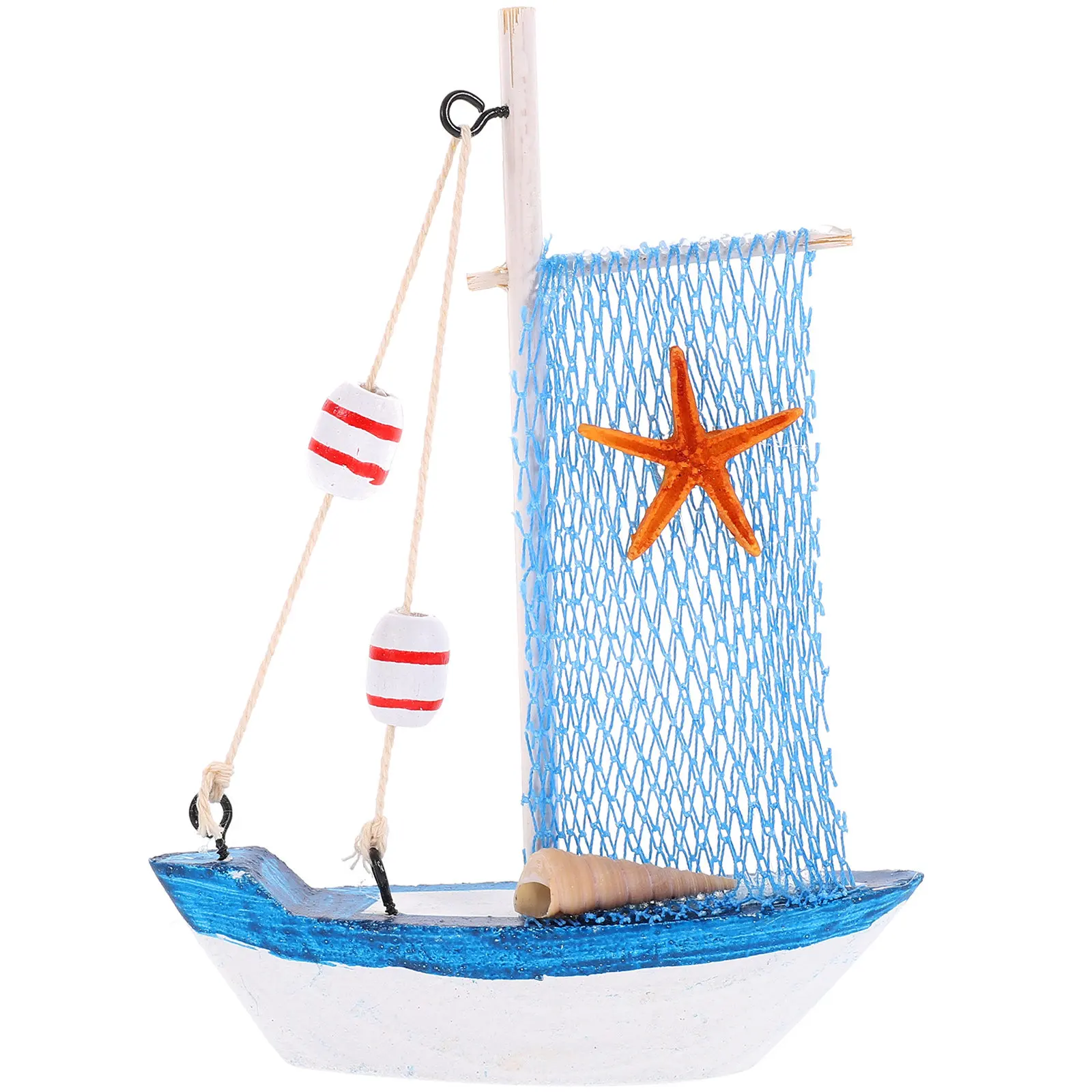 

Wooden Sailing Ship Ornament Nautical Desktop Sailboat Decor Mediterranean Style Craft Decorative Home Party Gift Decoration