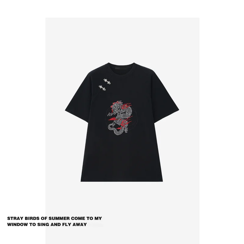 

Футболка Forever 2 Dragon Year, лимитированная серия, в национальном ретро-стиле, с новым китайским принтом, женская летняя модная футболка