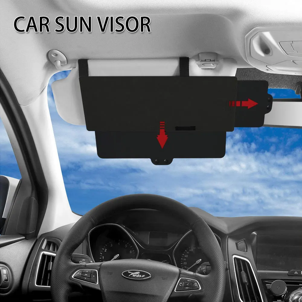 PU Car Sun Visor Extender Durable Windshield Sunshade Extension Board Shield Blocker Front Side Window Shade Anti Glare for Cars