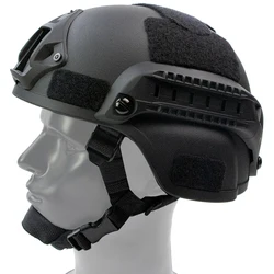 BOOIU MICH2000 Style Tactical Helmet for Paintball Outdoor Sports Hunting Shooting With Side Rail & NVG Mount