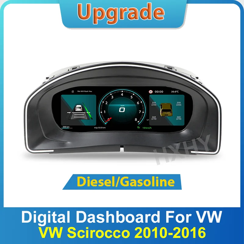 

New Car LCD Digital Cluster For Volkswagen Scirocco 2010-2016 Virtual Cockpit SpeedMeter Dash Carplay Screen Instrument Panel