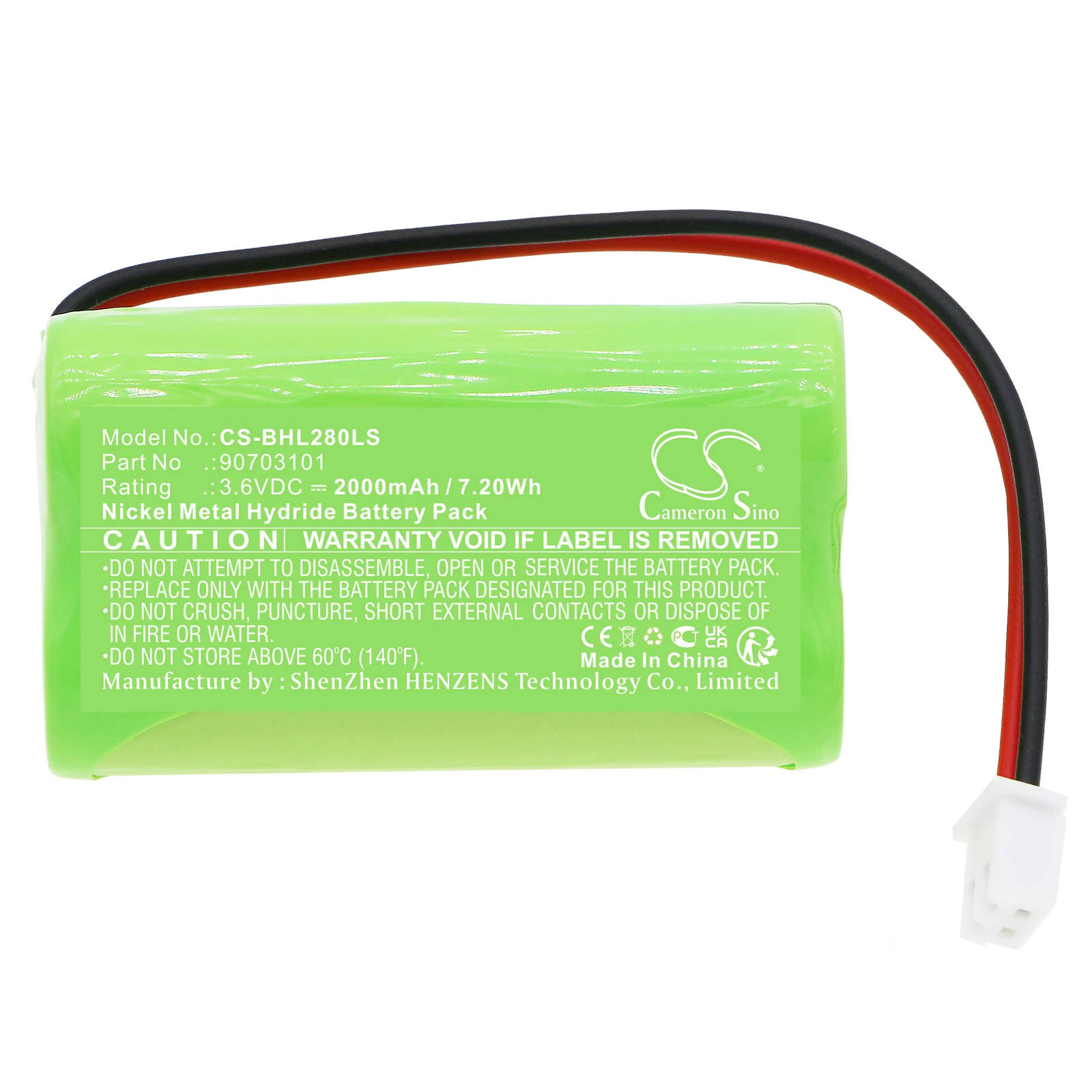 

2000mAh 3.6V 7.20Wh Emergency Lighting Ni-MH Battery for Pansan 90703801 5020 5020-C,for Brennstuhl 90703101 AHL28