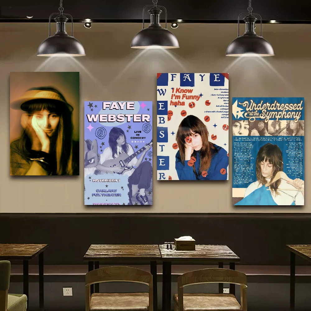 Hot Singer Faye Webster Self-adhesive Art Poster Whitepaper Sticker DIY Room Bar Cafe Wall Decor