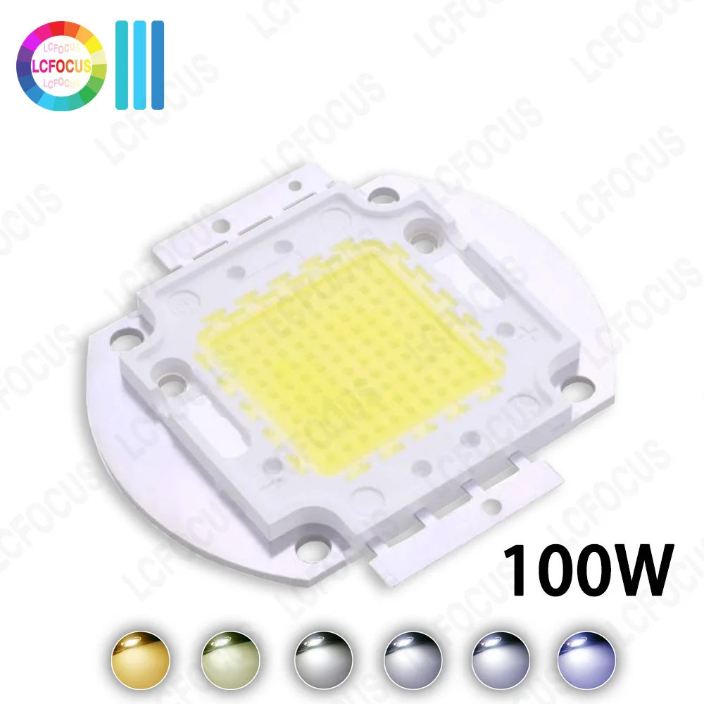 Wysoka jasność 100W ciepła biel naturalna biel biała zimna biel 3000K 4000K 6000K 10000K 20000K 20000K 30000K Chip LED Koraliki lampowe COB