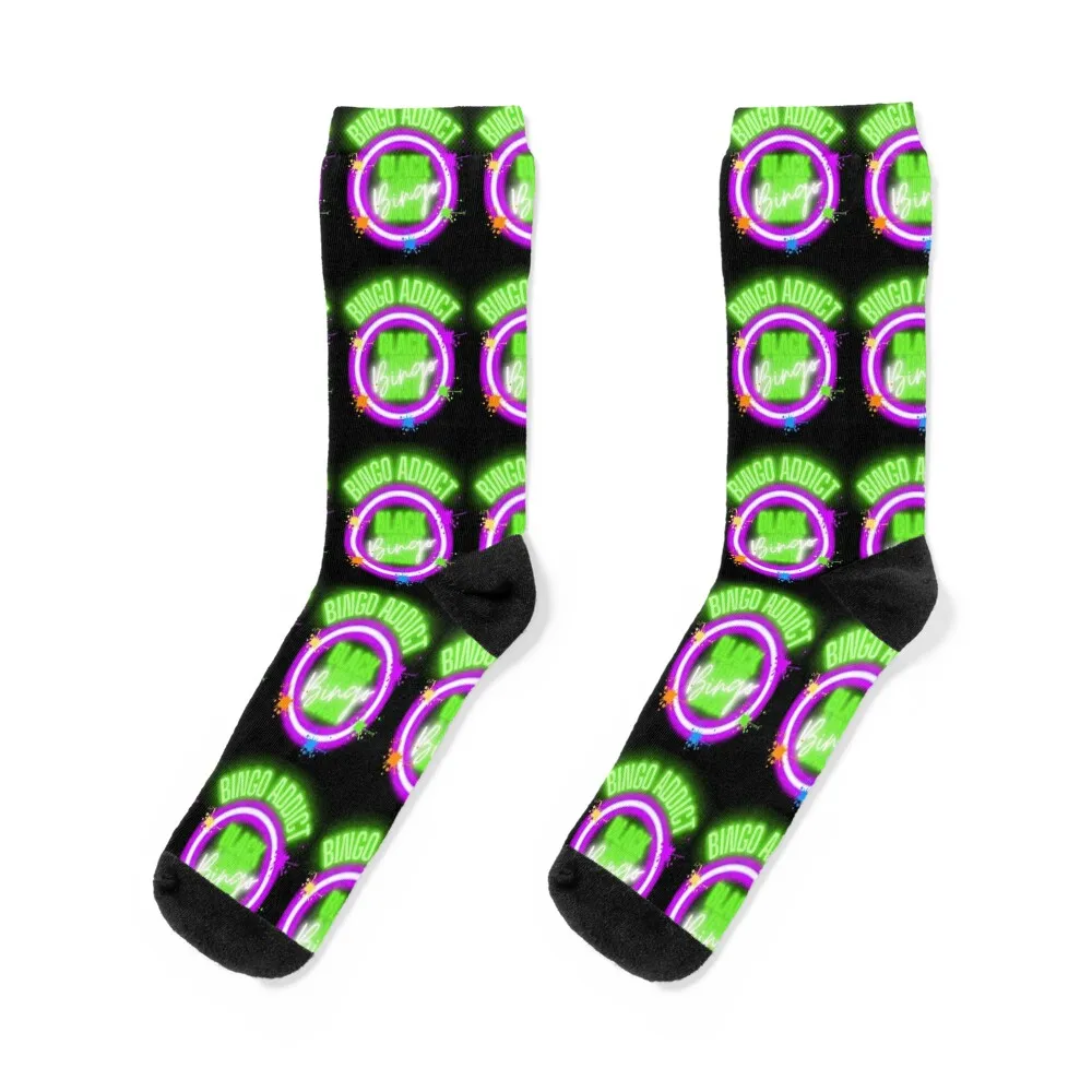 

Bingo Addict Summer Blacklight Bingo Bash 2022 T-Shirt Socks gym custom compression Woman Socks Men's