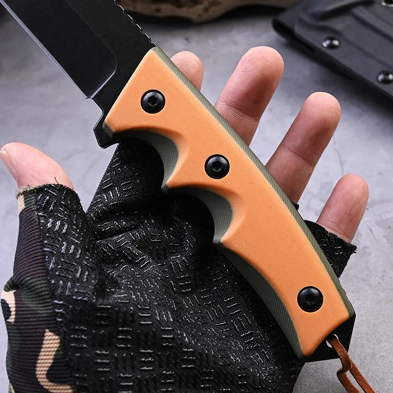 Outdoor Utility Tool High Hardness G10 Handle for Wilderness Camping and Field Use