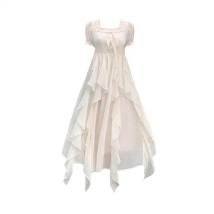 

Extra Large Size Fairylike Street Sle Summer Dr with Lotus for Women Who Weigh 200 Pou Vintage Trendy Single Piece