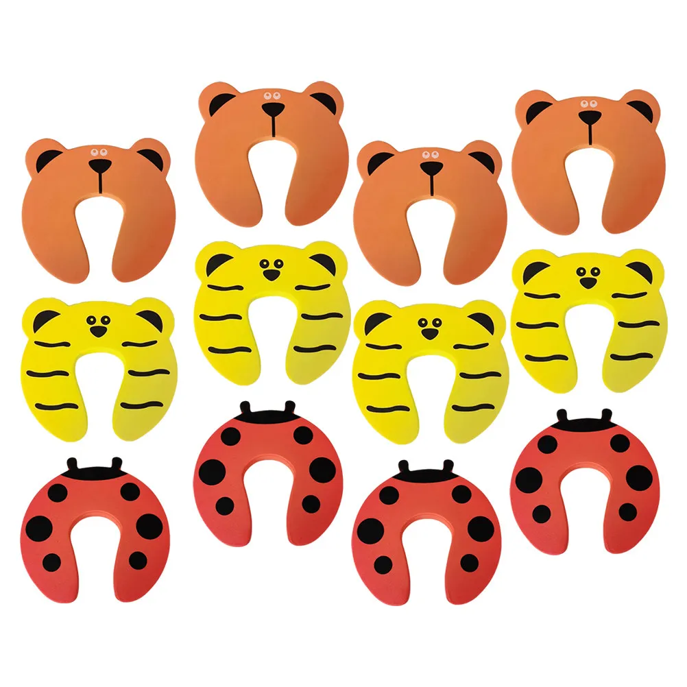 

12Pcs Finger Pinch Guard Cartoon Animal Door Stopper Safety Finger Protector Childproof Door Stopper Cushion for
