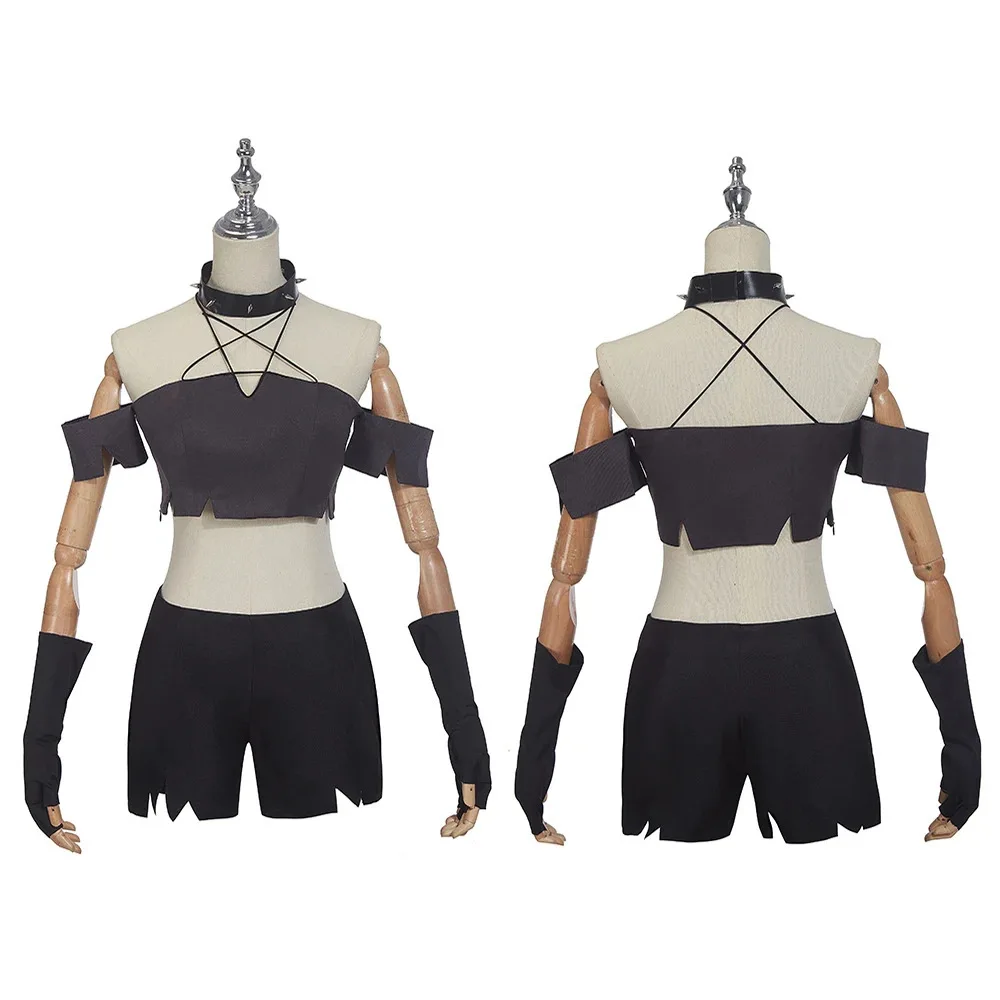

Helluva cos Boss Cosplay Costume for Loona Loony Toony Women Neck Vest Shorts Suit Black Uniform Suit Halloween Party Outfits