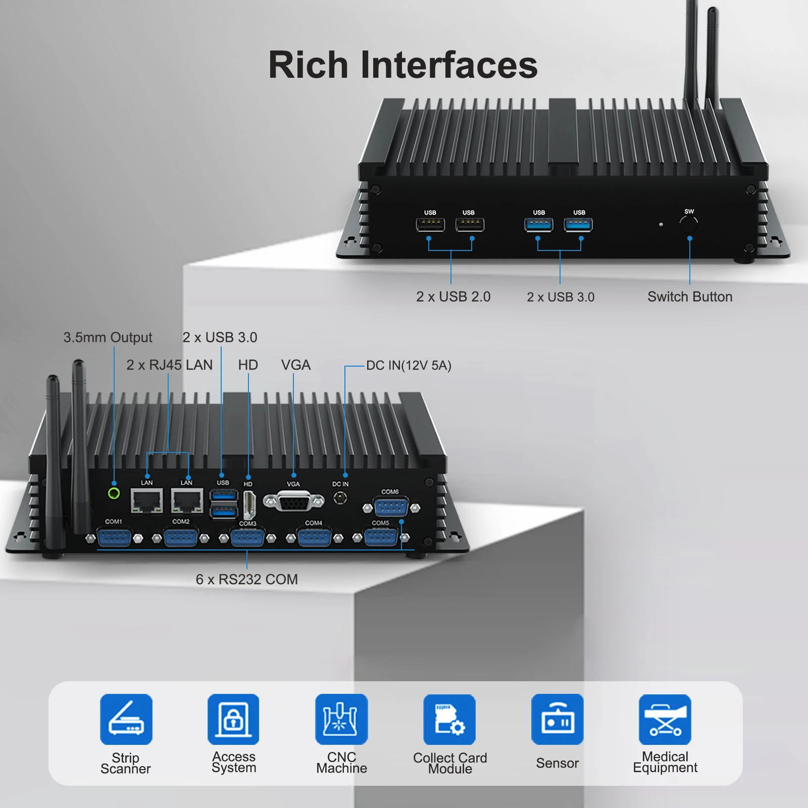 

HYSTOU Fanless Mini PC 8th Processor Intel Core i5-8250U DDR4 Windows 10/11 Pro USB HDMI Desktop Computer